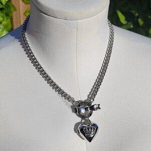 Gorgeous Silver Juicy Couture Toggle Bow Locket Necklace
